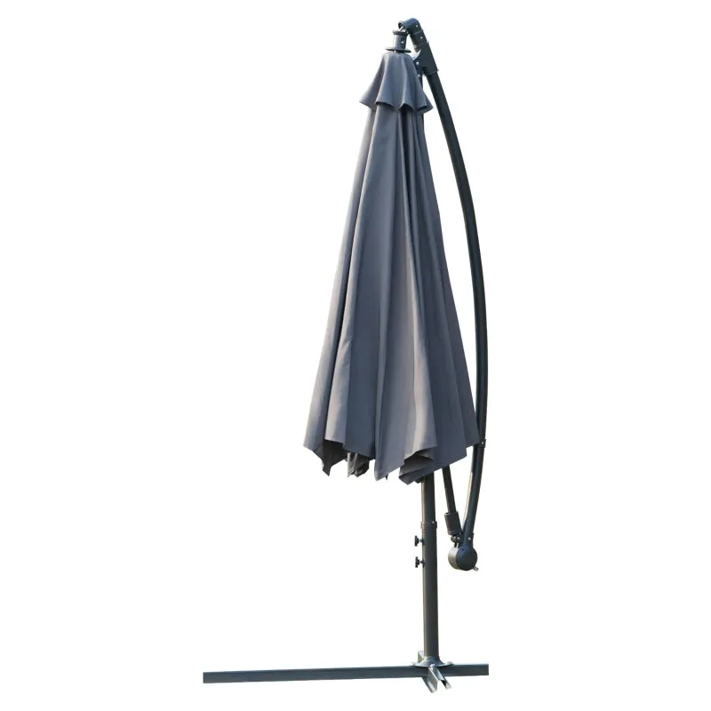 10' Hanging Patio Garden Umbrella - Gray