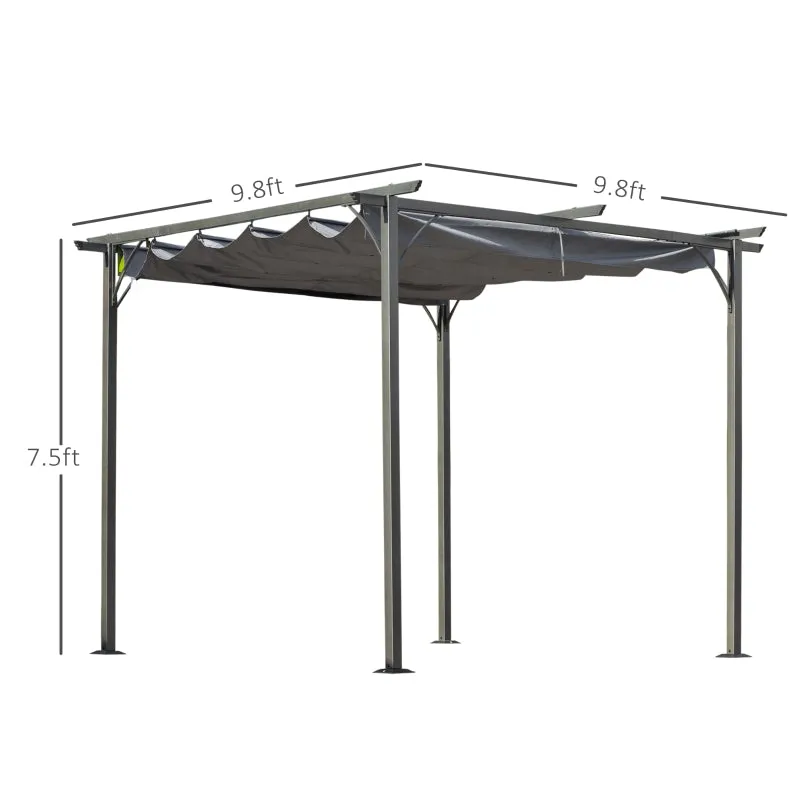 10' Outdoor Pergola Garden Gazebo - Gray