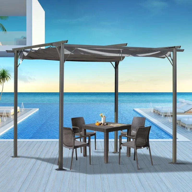 10' Outdoor Pergola Garden Gazebo - Gray