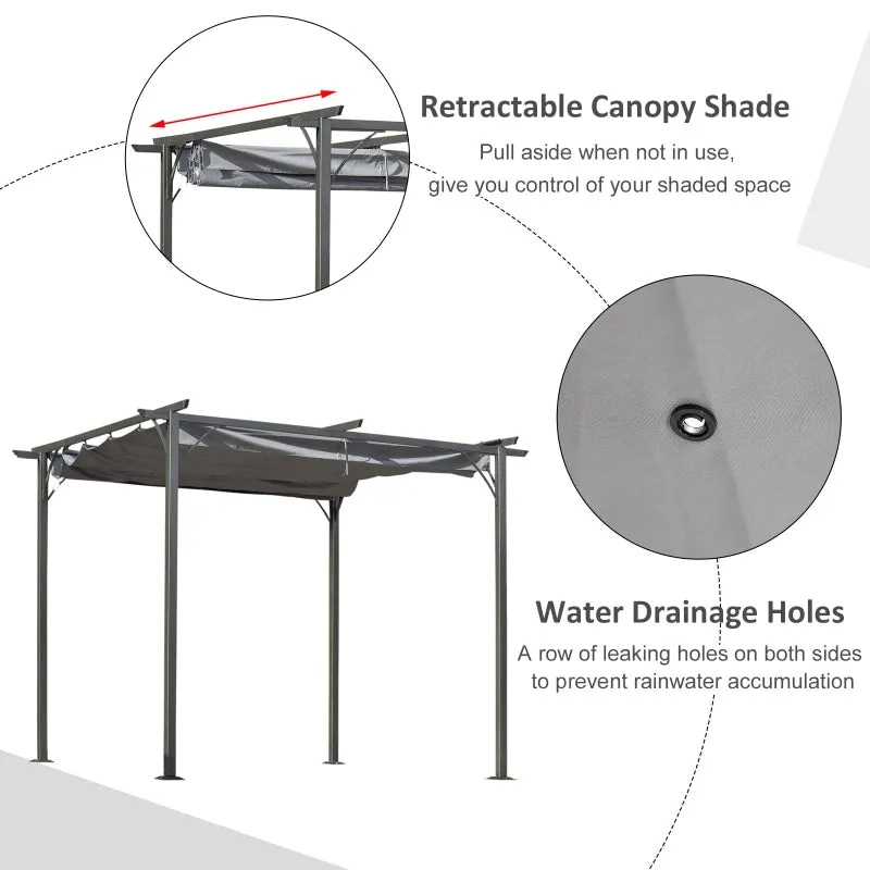 10' Outdoor Pergola Garden Gazebo - Gray