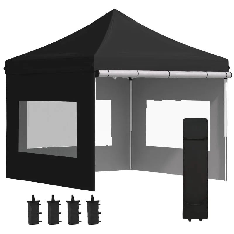 10' x 10' Pop Up Canopy Tent - Black