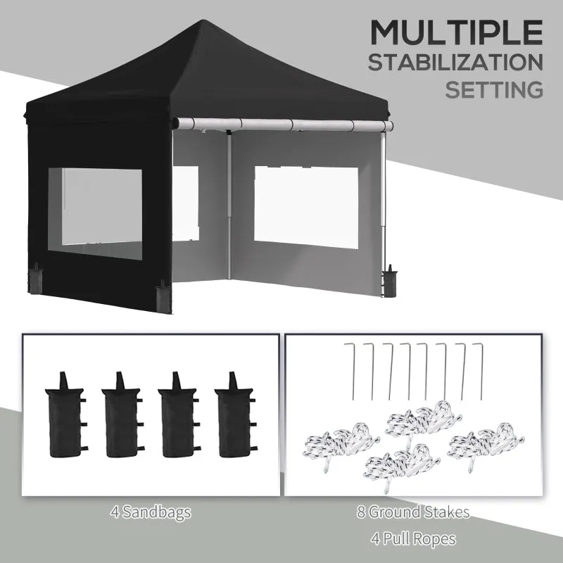 10' x 10' Pop Up Canopy Tent - Black