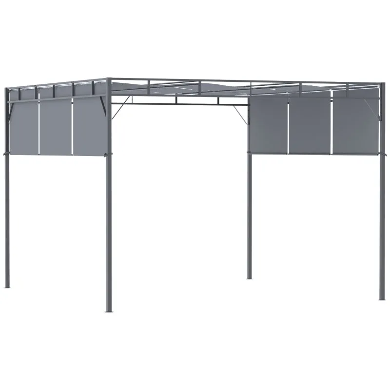 10' x 10' Retractable Patio Gazebo - Dark Gray