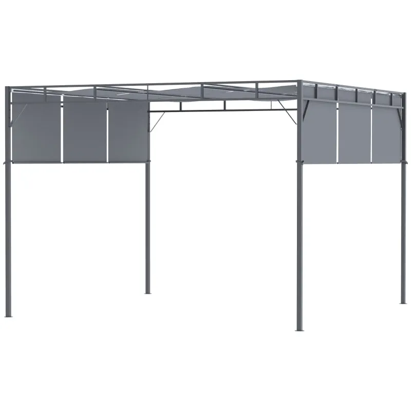 10' x 10' Retractable Patio Gazebo - Dark Gray