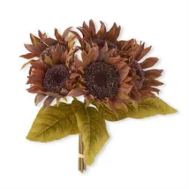 10.25 Inch Brown 3 Tone Sunflower Bundle (5 Stem)