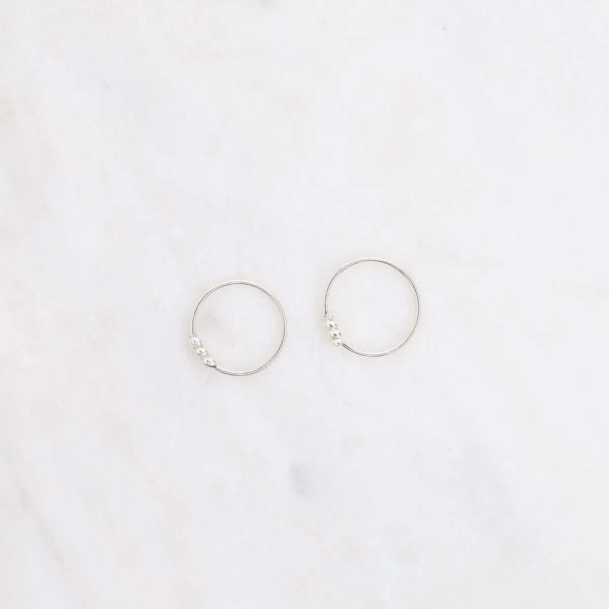 10mm Silver Sleeper Hoops with Coil