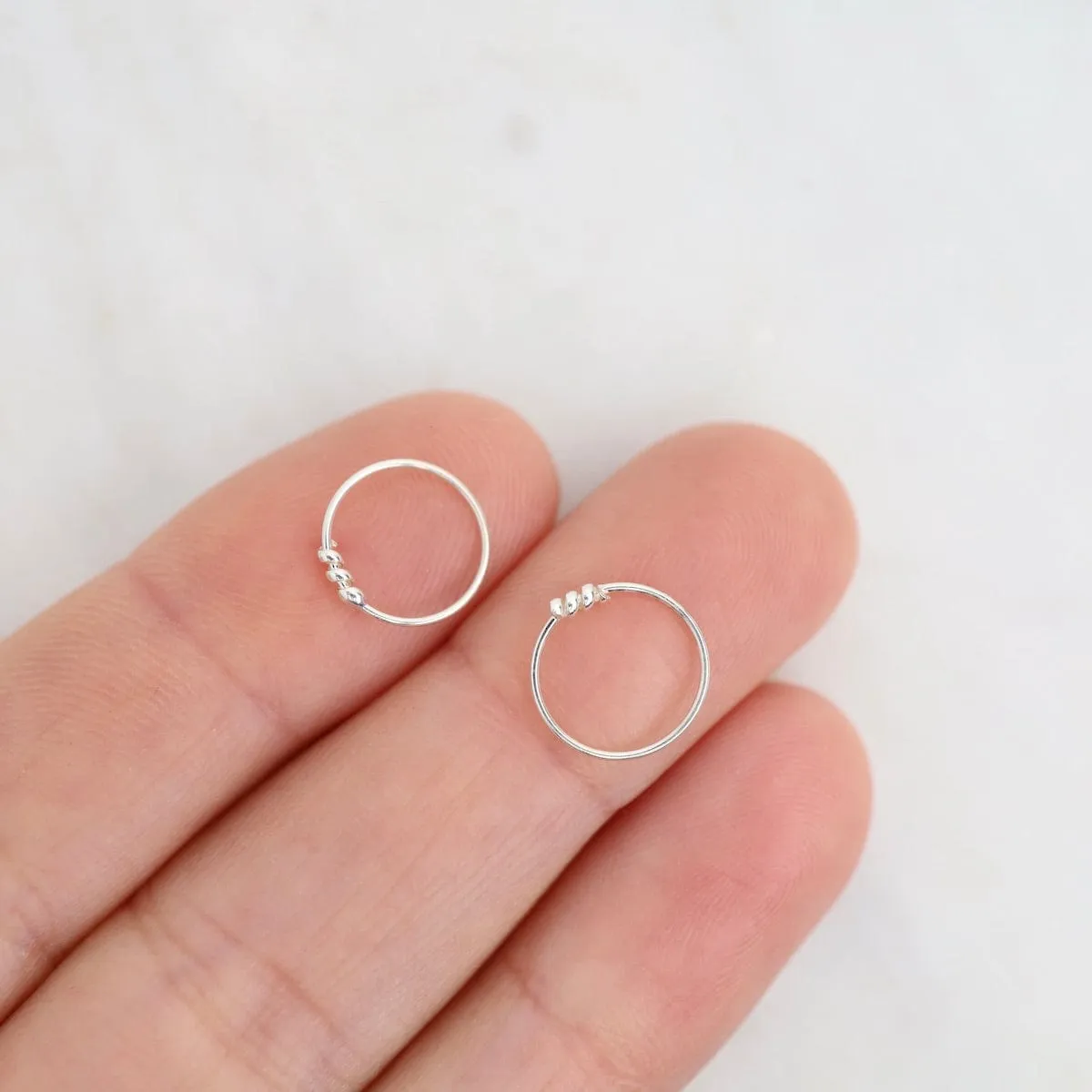 10mm Silver Sleeper Hoops with Coil