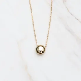 14k Gold Flat Ball Pendant