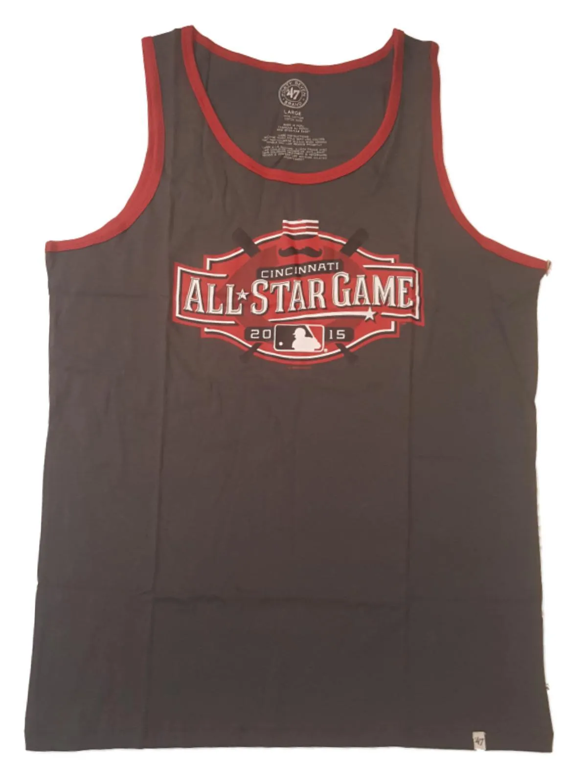 2015 MLB All-Star Game Cincinnati 47 Brand Charcoal Gray Red Tank Top T-Shirt