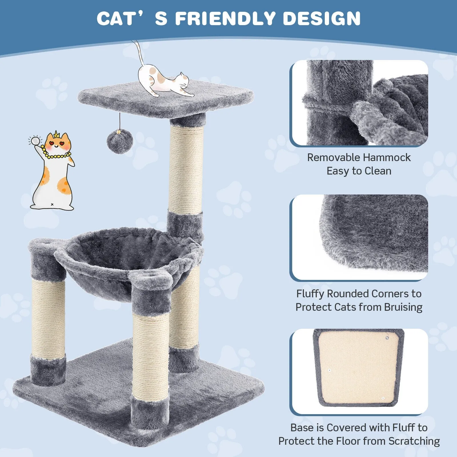 25" Multi-level Cat Tree - Gray