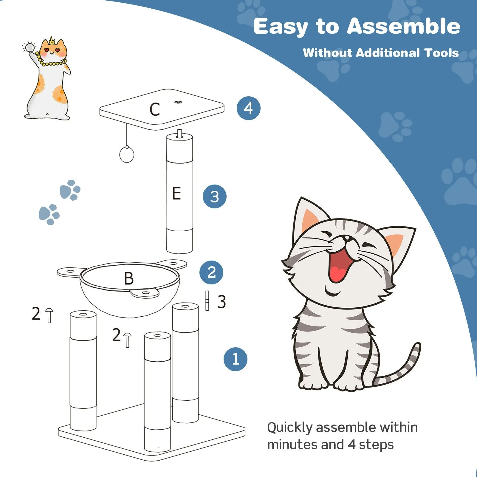 25" Multi-level Cat Tree - Gray