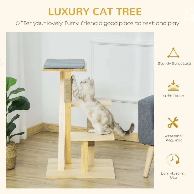 31" Pinewood Cat Climbing Tree - Natural