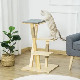 31" Pinewood Cat Climbing Tree - Natural