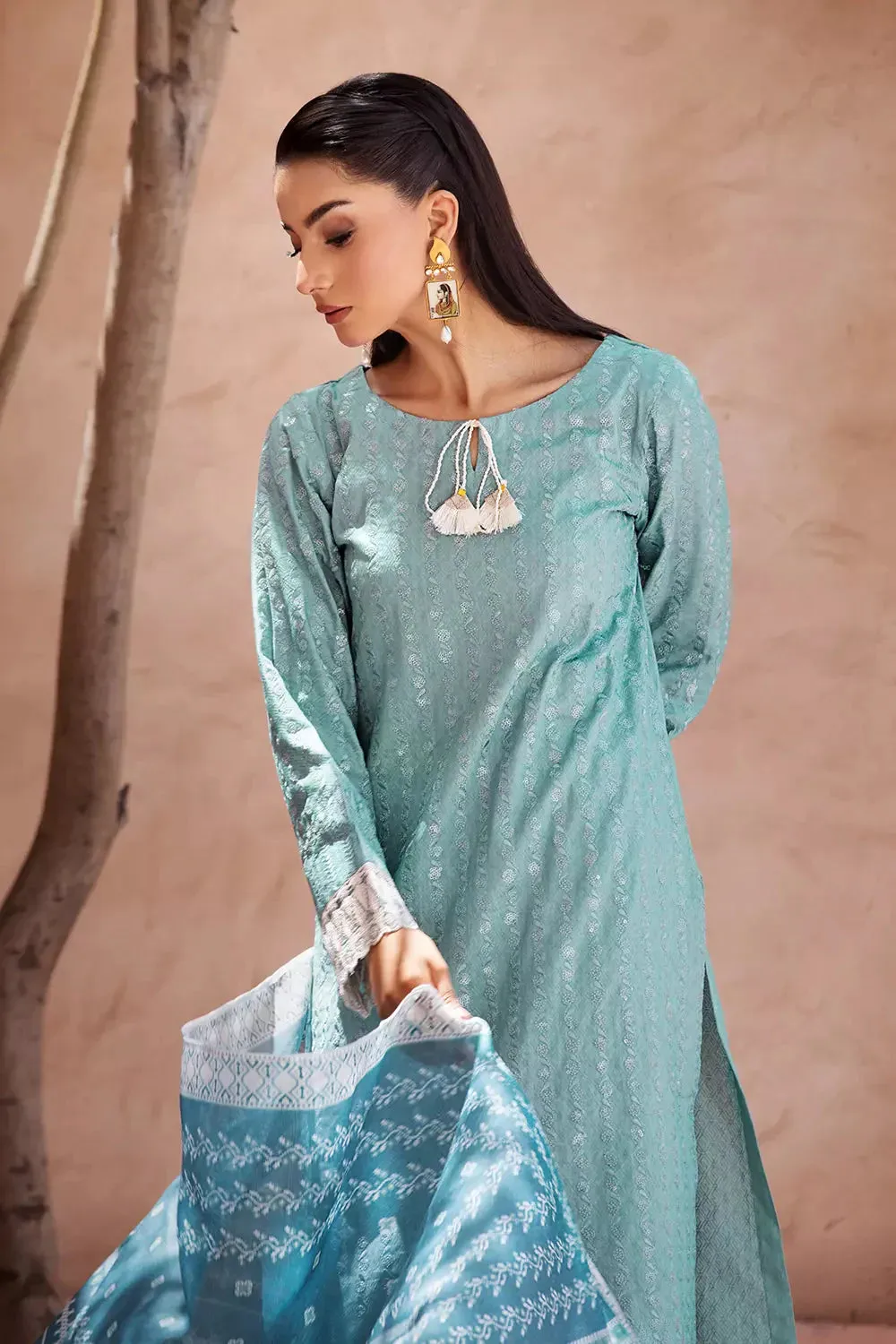 3PC Embroidered Unstitched Jacquard Suit KCNE-2620