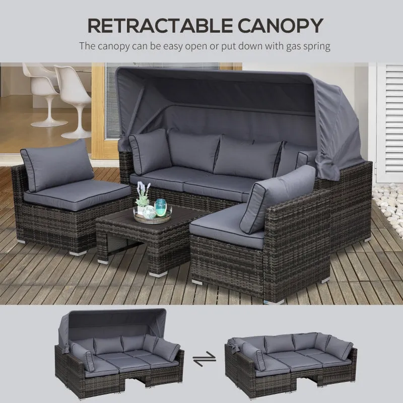 4pc Outdoor Rattan Wicker Sofa Set - Gray