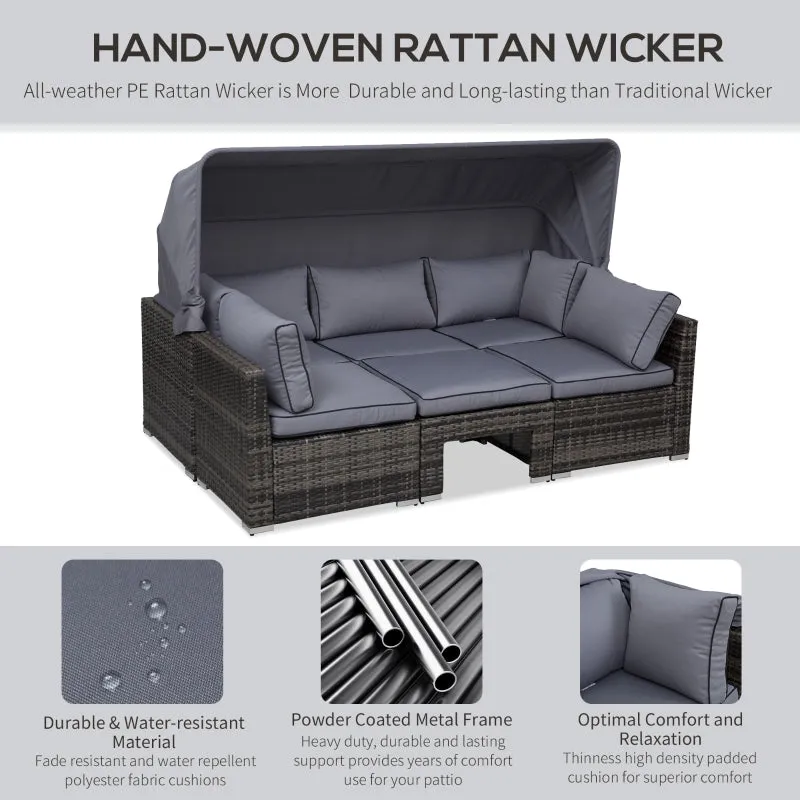 4pc Outdoor Rattan Wicker Sofa Set - Gray