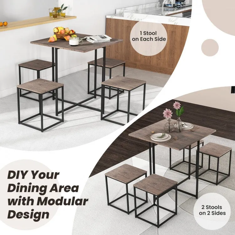 5Pc Dining Table Set - Gray