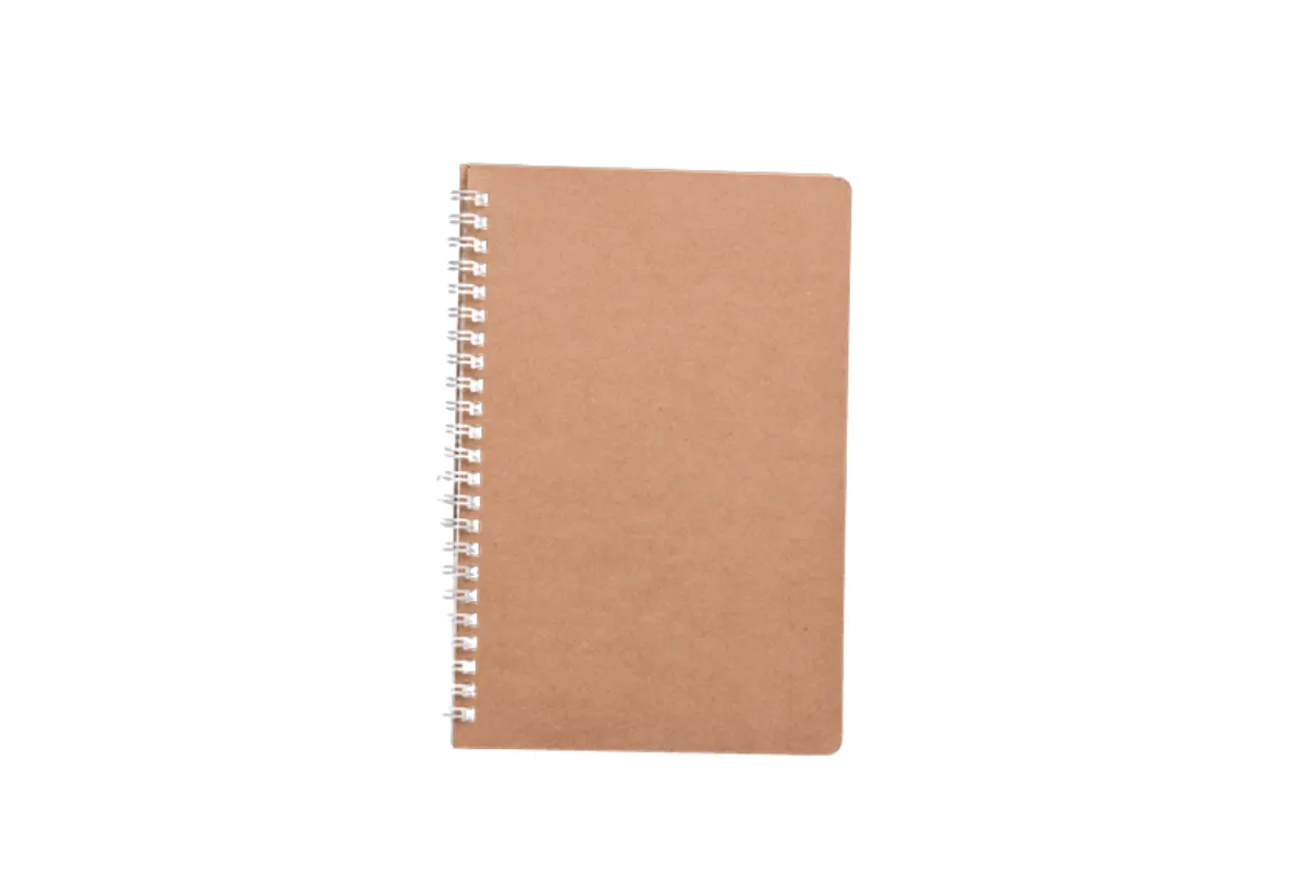 A5 Spiral Notebook with Brown Cover