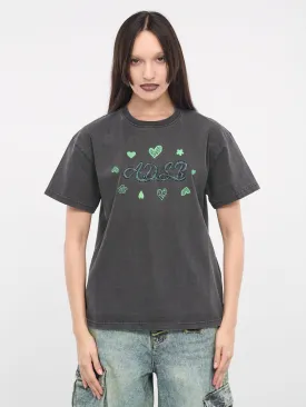 ADSB Hearts Tee (ATB1083U-CHARCOAL)