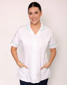 Alcott Ladies Healthcare Tunic - White / Eau De Nil