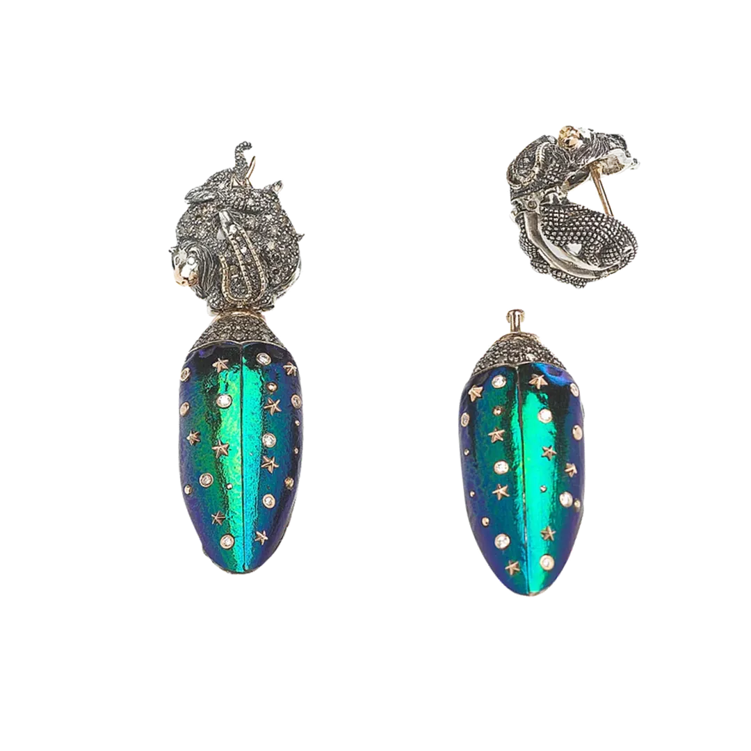 Animal Scarab Wings Earrings