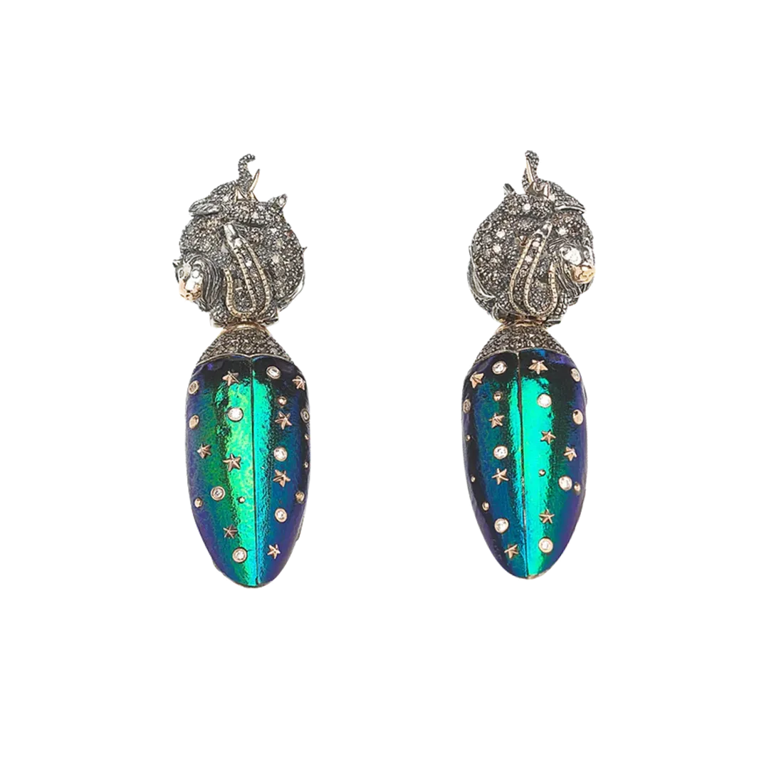 Animal Scarab Wings Earrings