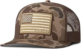 Ariat Men's Camo Richardson 112 Trucker Cap  American Flag Patch