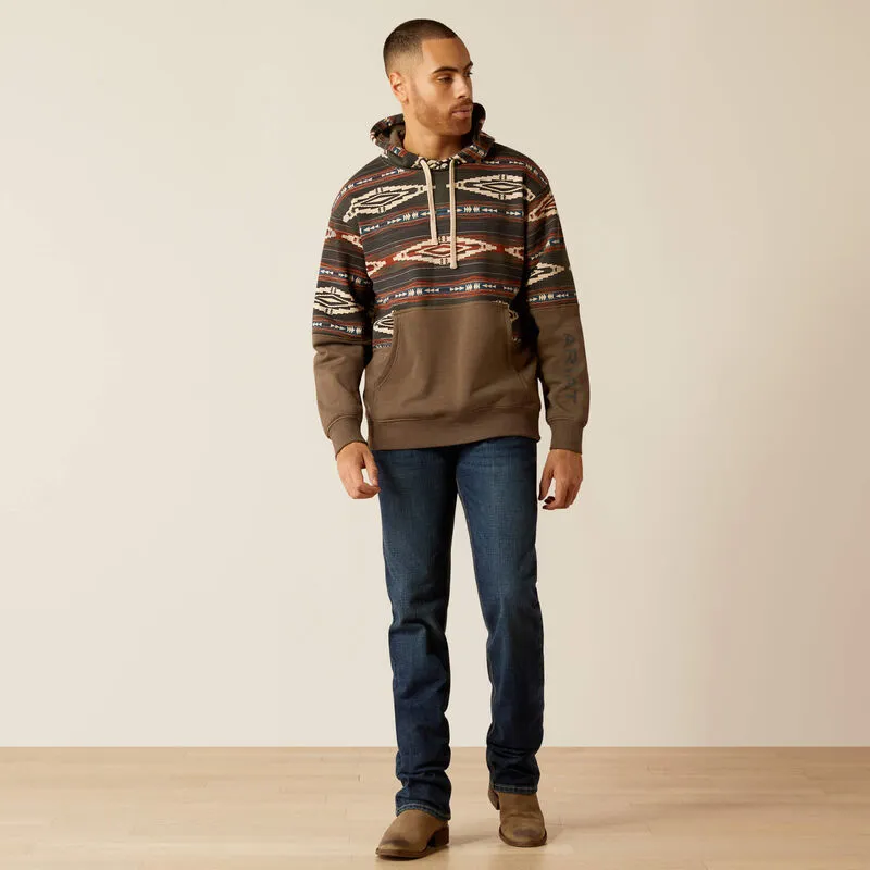 Ariat Men's Color Block Hoodie - Brindle