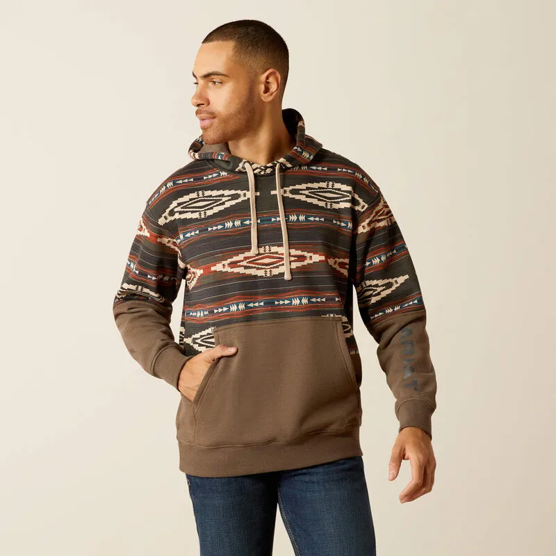 Ariat Men's Color Block Hoodie - Brindle