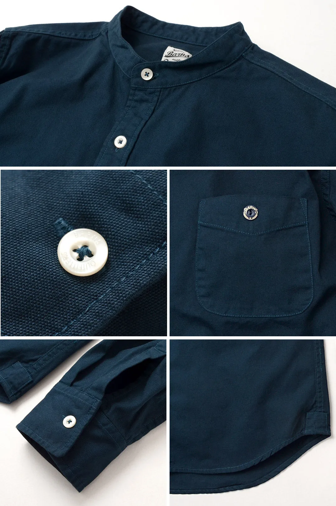 BARNS / Ox Band Collar Shirt