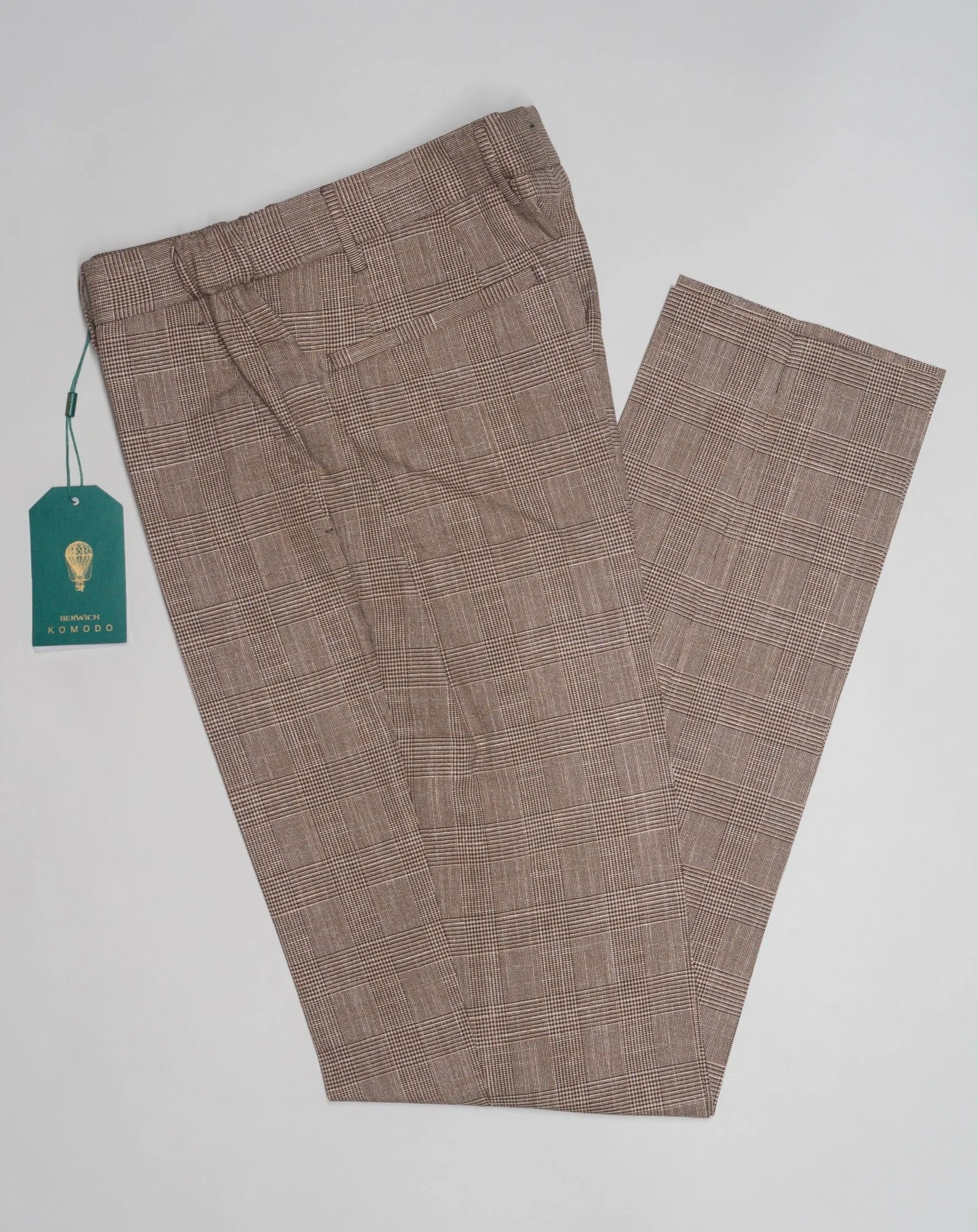 Berwich Morello Elax Cotton Stretch Trousers / Light Brown