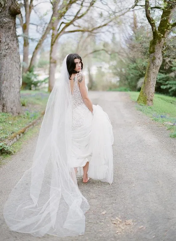 Bespoke Black Royal Cathedral Bridal Veil VICTORIA for Syd