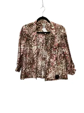 Blazer By Chicos In Brown & Pink, Size: 1