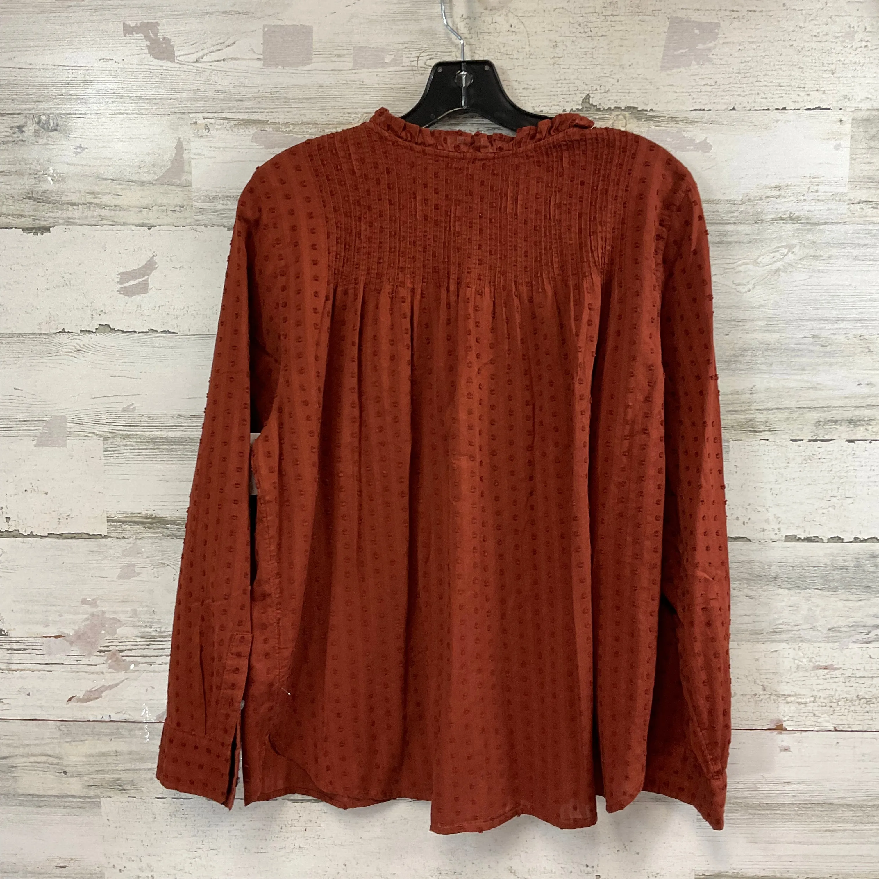 Blouse Long Sleeve By J. Crew In Brown, Size: Xl