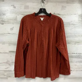 Blouse Long Sleeve By J. Crew In Brown, Size: Xl