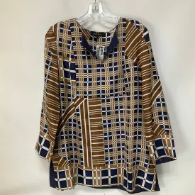 Blue & Brown Top Long Sleeve Lafayette 148, Size L