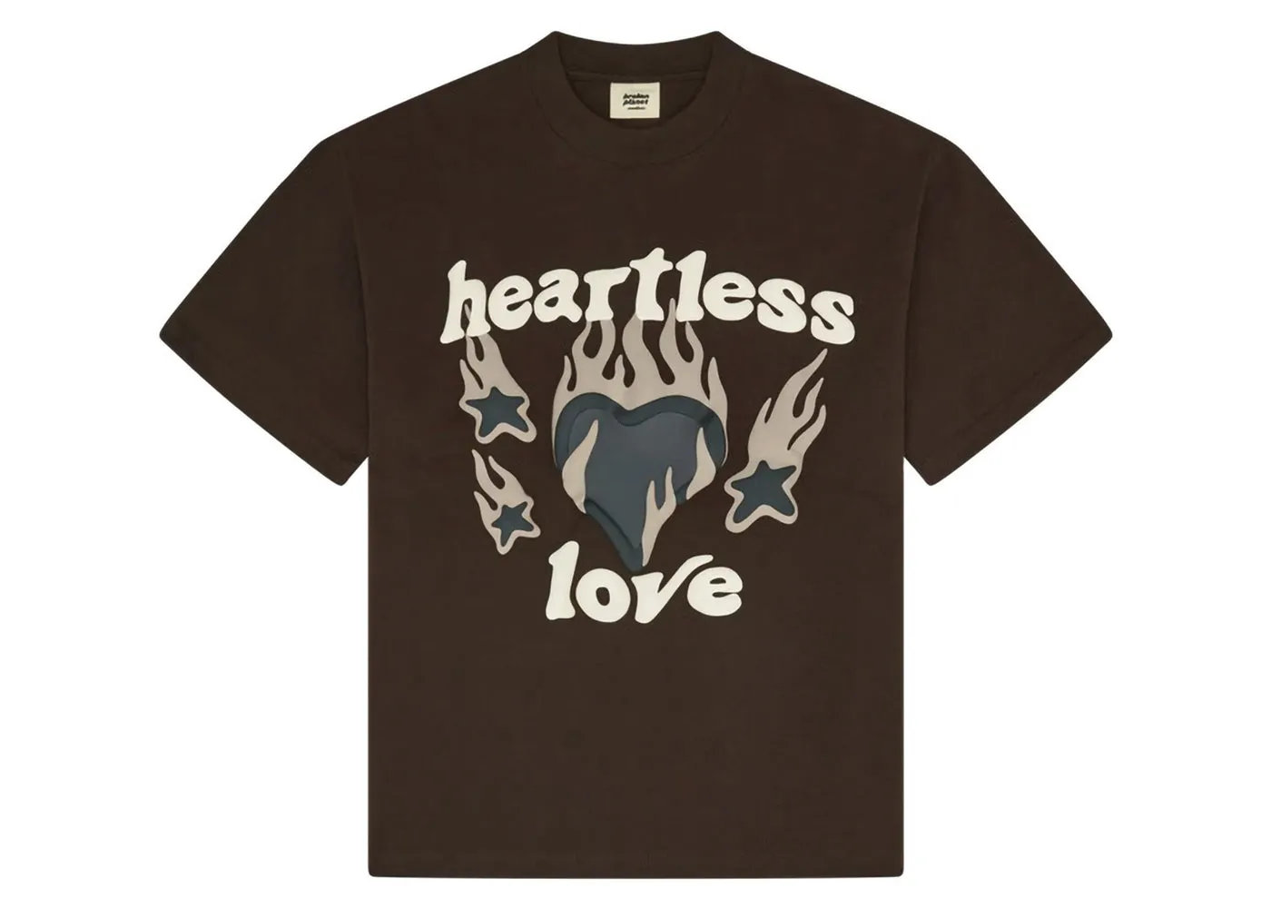 BROKEN PLANET HEARTLESS LOVE T-SHIRT MOCHA BROWN