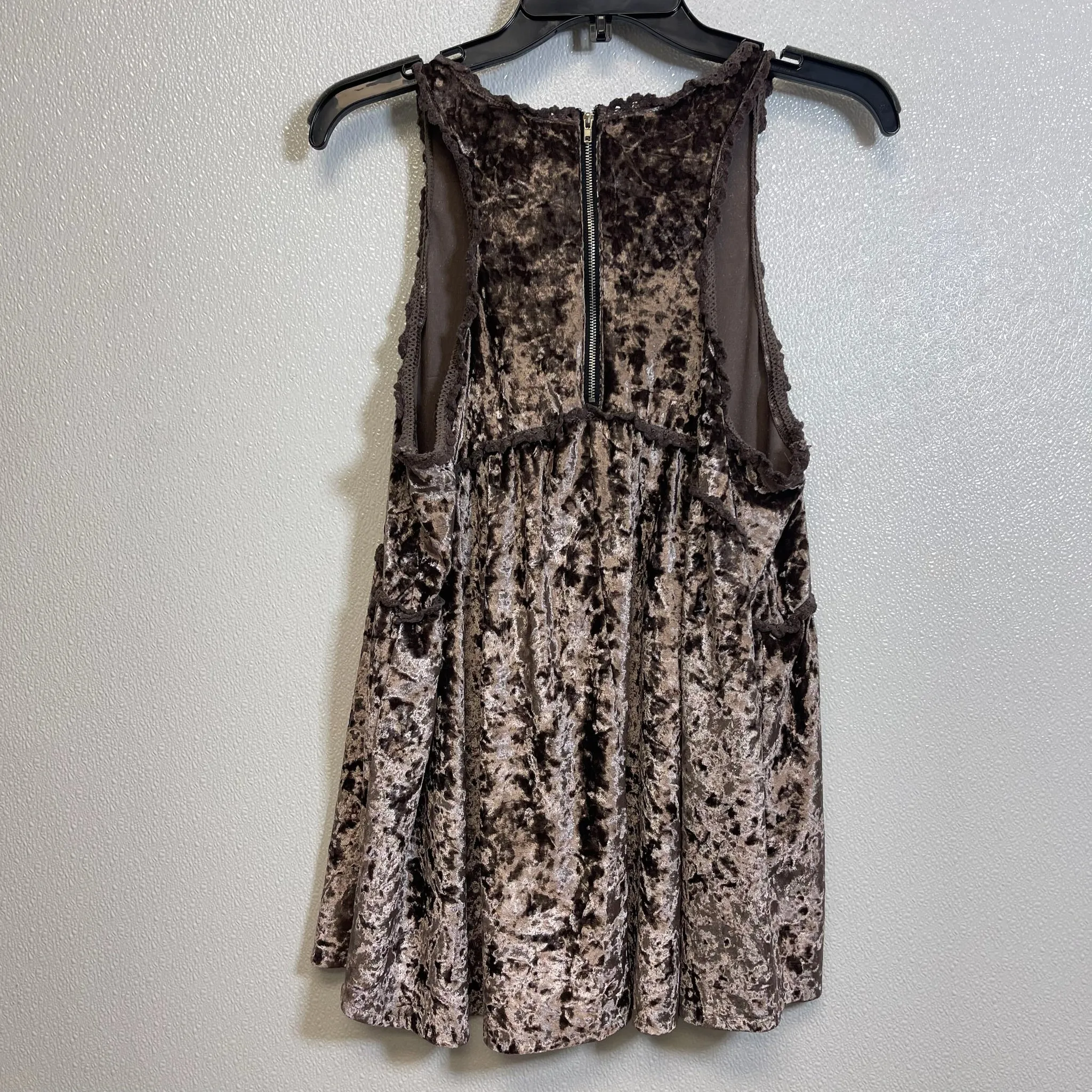 Brown Top Sleeveless Pol, Size L