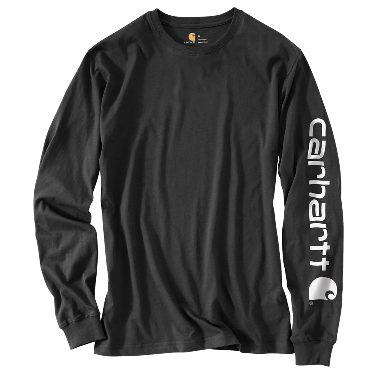 Carhartt Men's Signature Logo Long Sleeve T-Shirt_Black