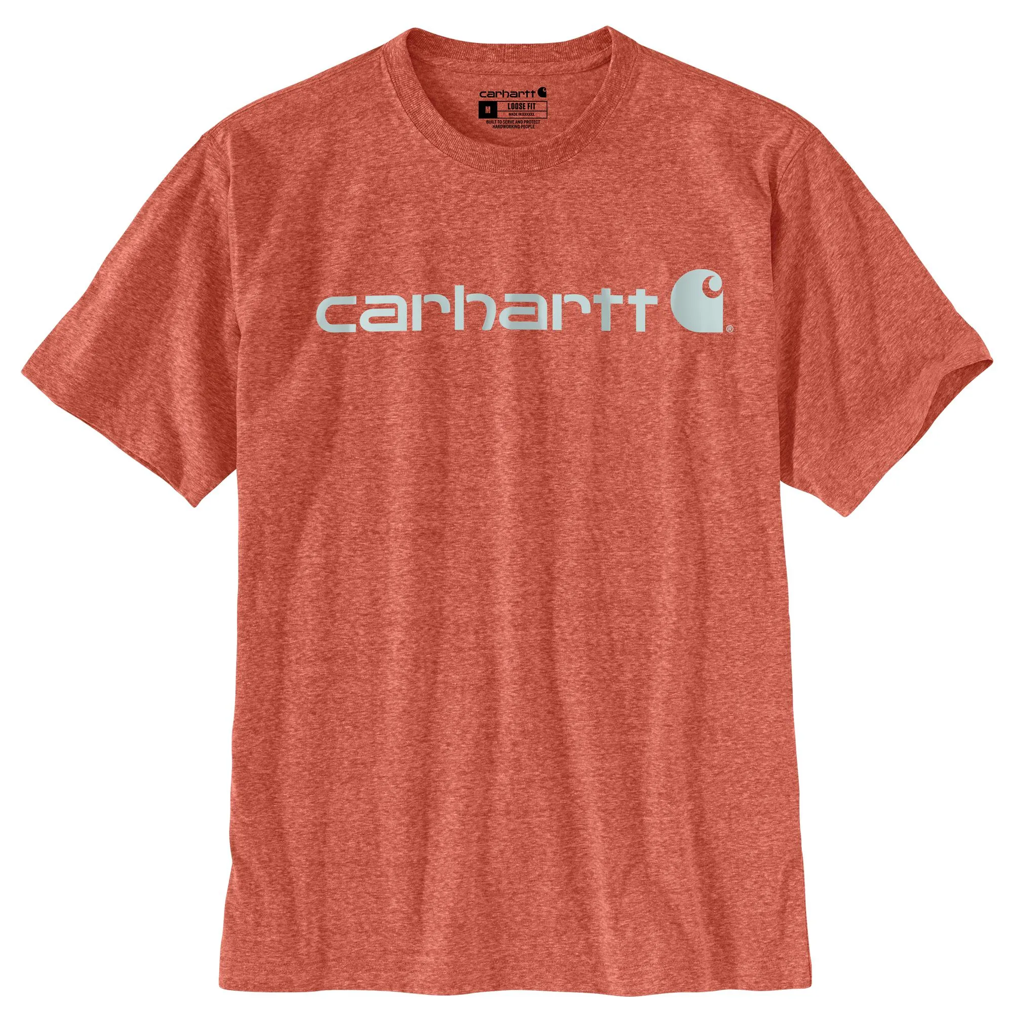 Carhartt Men's Signature Logo Short Sleeve T-Shirt_Terracotta Snow Heather