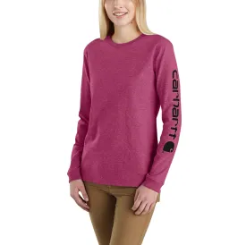 Carhartt Women's Heavyweight Long Sleeve Logo T-Shirt_Beet Red Heather