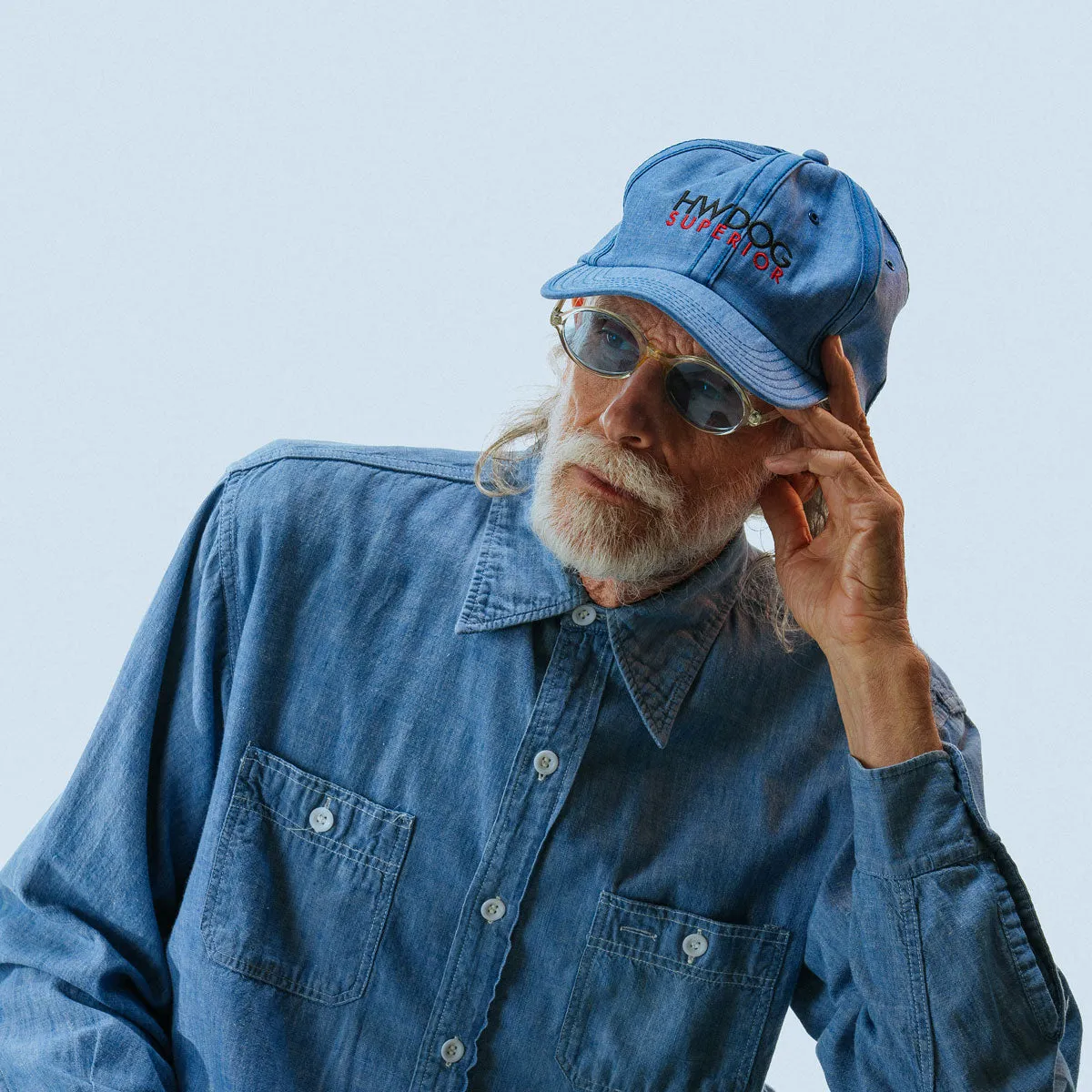 CHAMBRAY INSIDEOUT CAP - Gray