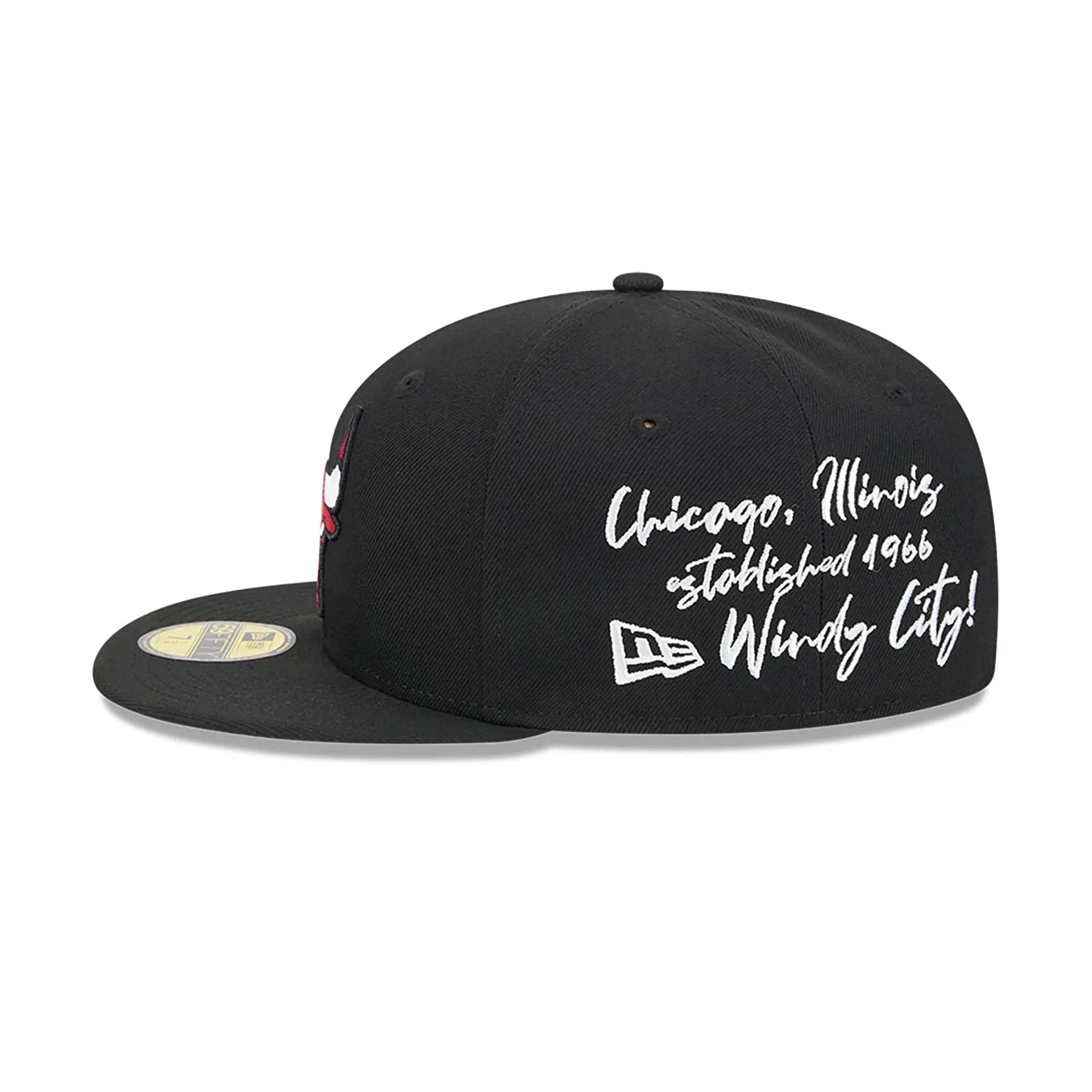 59FIFTY Fitted Cap in Black - Chicago Bulls Team Verbiage Style