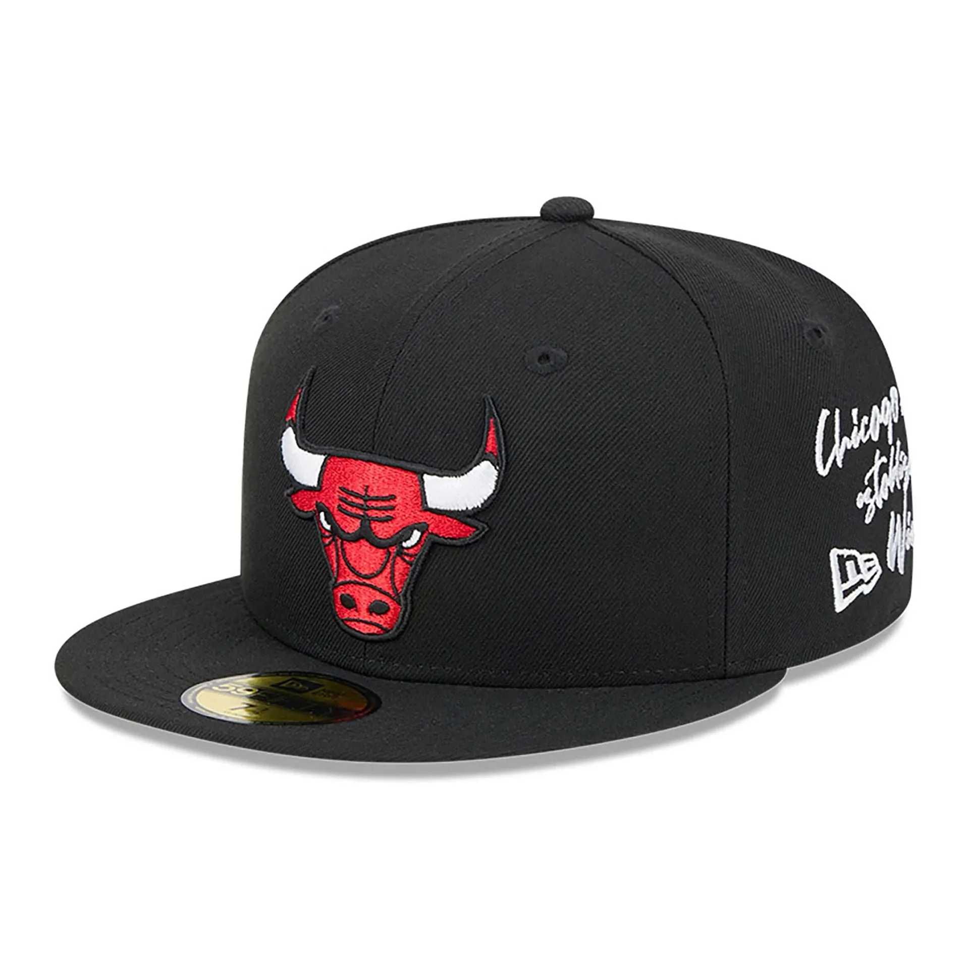 59FIFTY Fitted Cap in Black - Chicago Bulls Team Verbiage Style