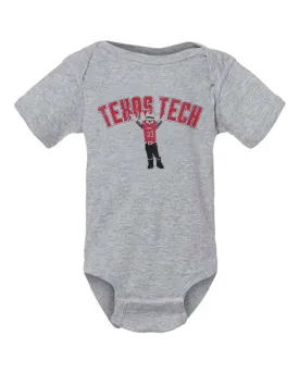 Children's Texas Tech Cartoon Mascot Gray Onesie