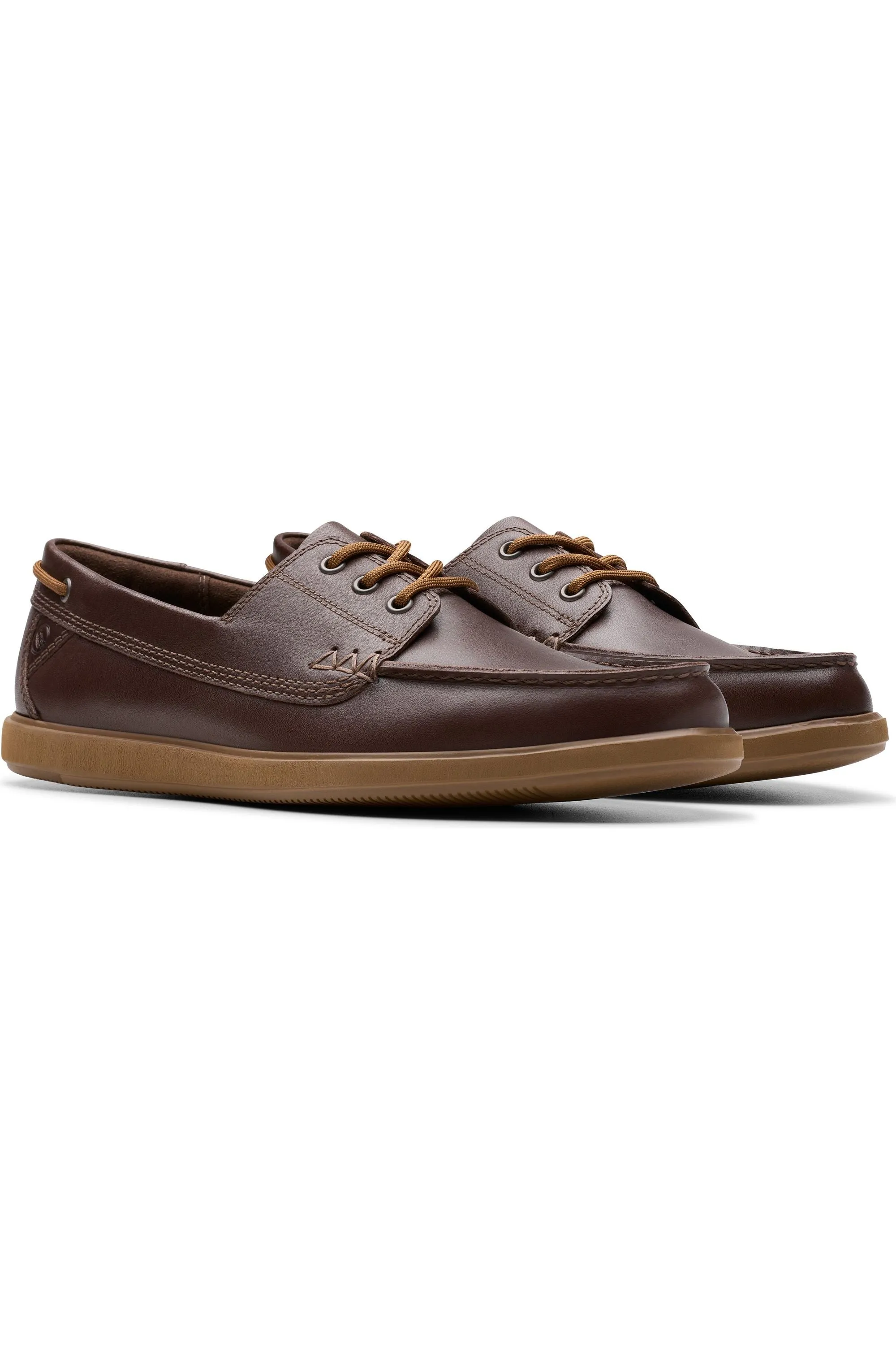 Clarks Bratton Boat in Dark Brown Leather