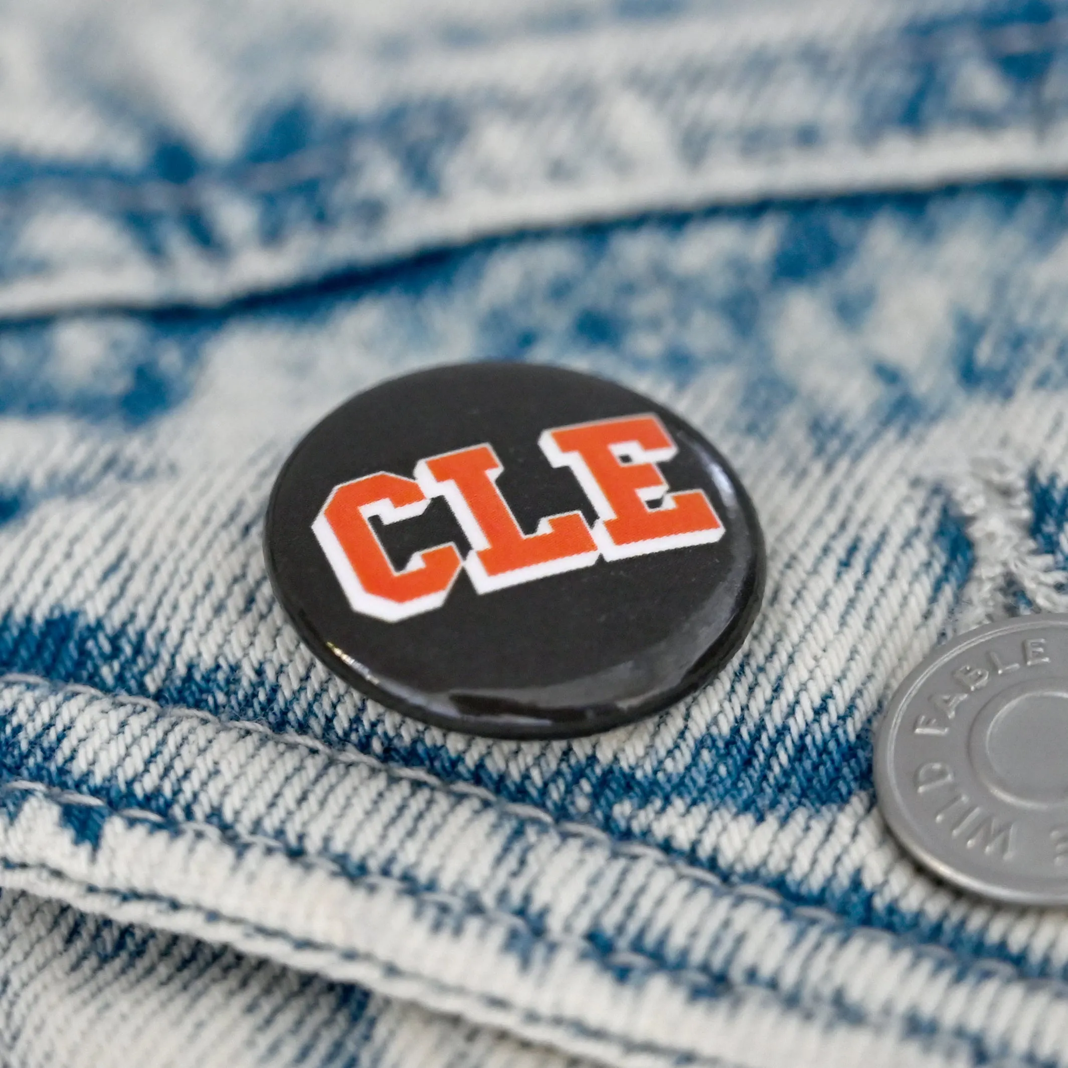 CLE College Brown/Orange Button