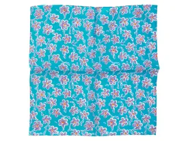 Cotton Pocket Square Flower Blue & Purple