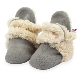 Cozie Furry Gripper Baby Bootie - Gray