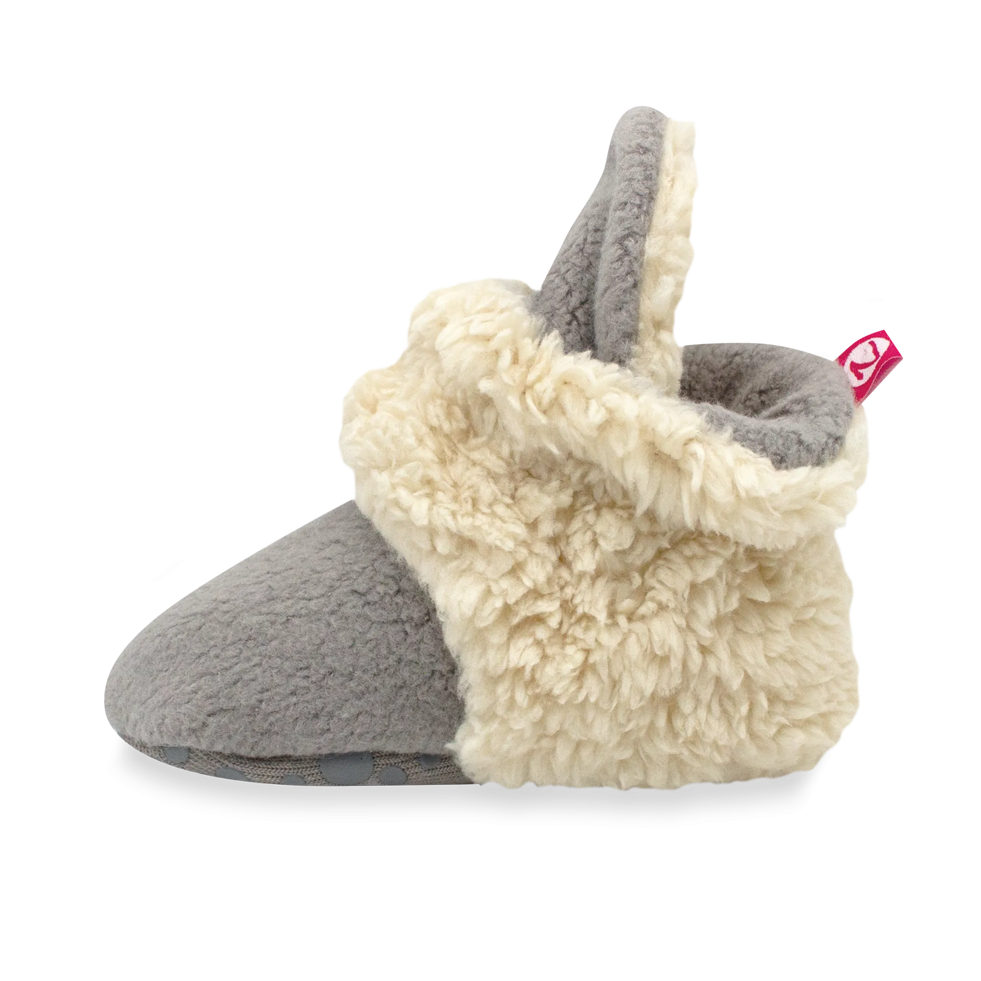 Cozie Furry Gripper Baby Bootie - Gray